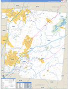 Warren County Wall Map Basic Style