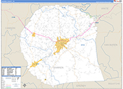 Warren County Wall Map Basic Style