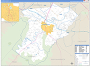 Warren County Wall Map Basic Style