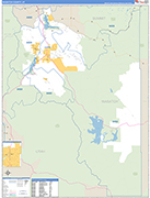 Wasatch County Wall Map Basic Style
