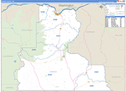 Wasco County Wall Map Basic Style