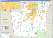 Washington County Wall Map Basic Style