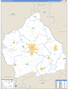 Washington County Wall Map Basic Style