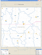 Washington County Wall Map Basic Style