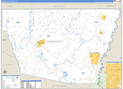 Washington County Wall Map Basic Style