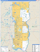 Washington County Wall Map Basic Style