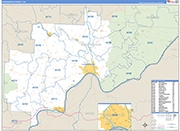 Washington County Wall Map Basic Style