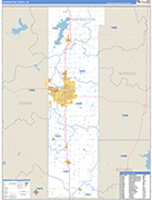 Washington County Wall Map Basic Style