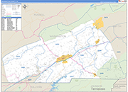 Washington County Wall Map Basic Style
