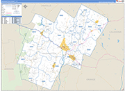 Washington County Wall Map Basic Style