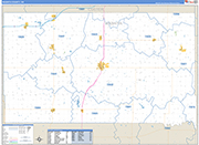 Washita County Wall Map Basic Style