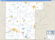 Waupaca County Wall Map Basic Style
