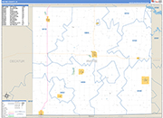 Wayne County Wall Map Basic Style