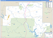 Wayne County Wall Map Basic Style
