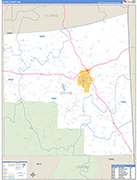 Wayne County Wall Map Basic Style