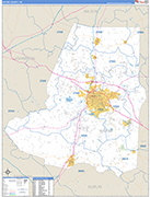 Wayne County Wall Map Basic Style