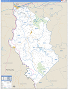 Wayne County Wall Map Basic Style