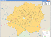 Waynesboro County Wall Map Basic Style