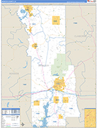 Webster County Wall Map Basic Style