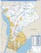 Westchester Wall Map Basic Style