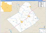 Wharton County Wall Map Basic Style