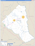 Wheeler County Wall Map Basic Style