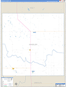 Wheeler County Wall Map Basic Style