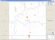 Wheeler County Wall Map Basic Style