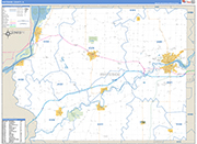Whiteside County Wall Map Basic Style