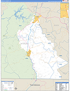 Whitley County Wall Map Basic Style