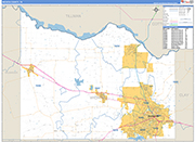 Wichita County Wall Map Basic Style