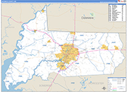 Wicomico County Wall Map Basic Style