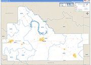 Wilcox County Wall Map Basic Style