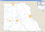 Wilcox County Wall Map Basic Style