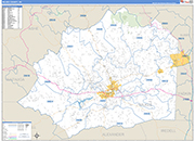 Wilkes County Wall Map Basic Style