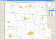 Williams County Wall Map Basic Style