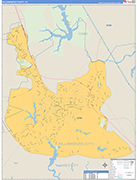 Williamsburg County Wall Map Basic Style