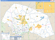 Williamson County Wall Map Basic Style
