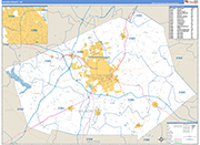 Wilson County Wall Map Basic Style