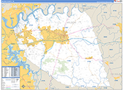 Wilson County Wall Map Basic Style
