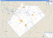 Wilson County Wall Map Basic Style