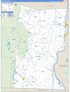 Windham County Wall Map Basic Style