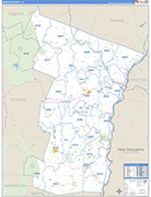 Windsor County Wall Map Basic Style