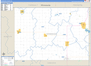 Winnebago County Wall Map Basic Style