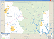 Winston County Wall Map Basic Style