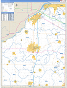 Wood County Wall Map Basic Style