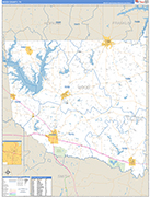 Wood County Wall Map Basic Style