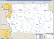 Woodbury County Wall Map Basic Style