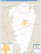 Woodford County Wall Map Basic Style