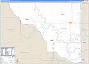 Woods County Wall Map Basic Style